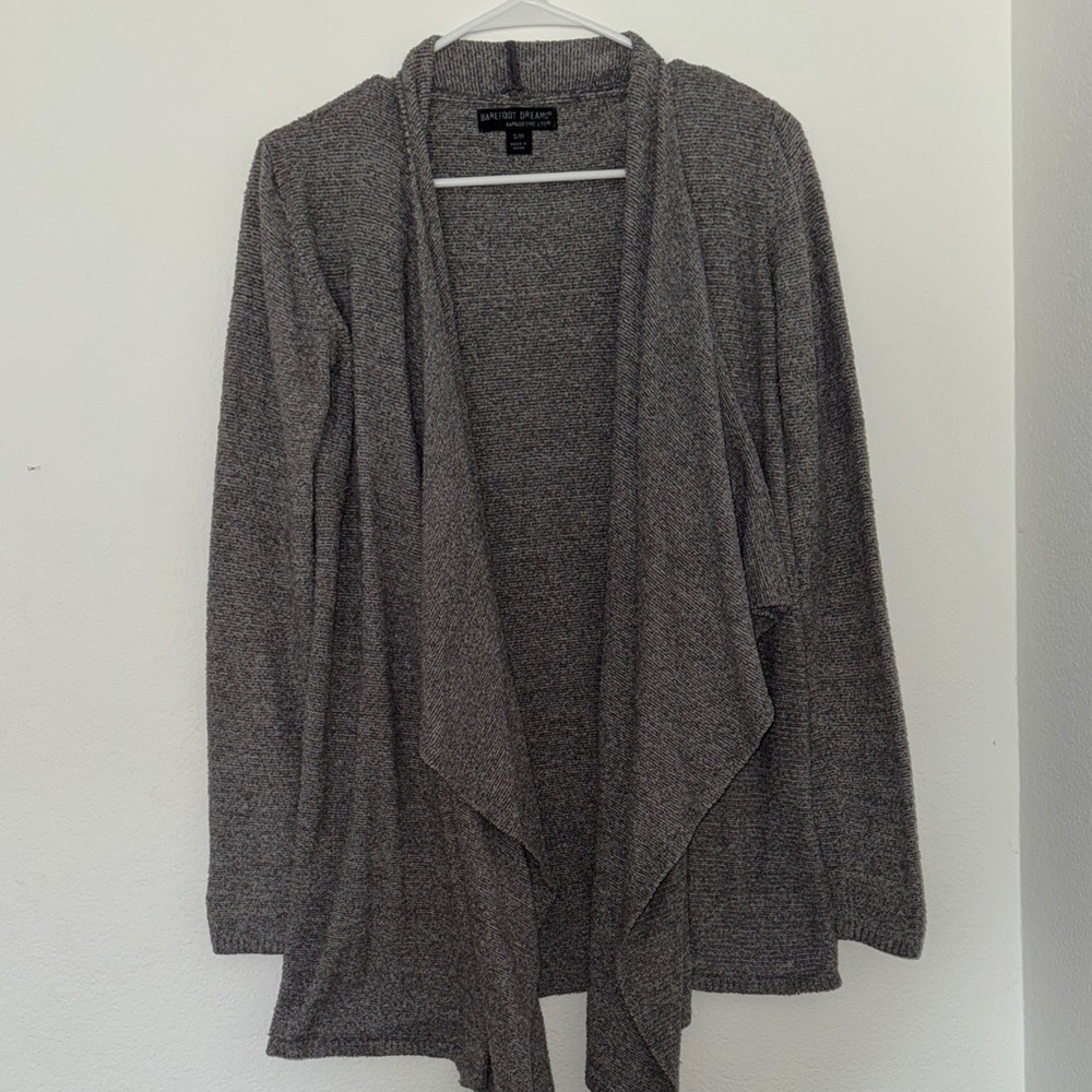 Barefoot Dreams Gray Drape Cardigan